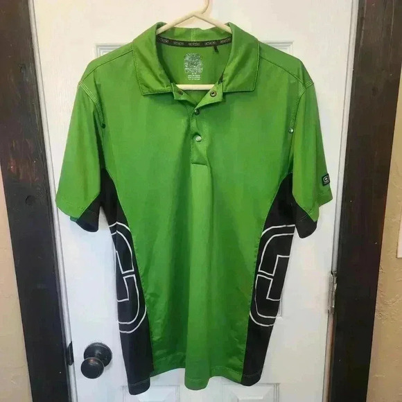OGIO Men's Golf Polo Shirt - Vibrant Green & Black Size Medium Casual - Picture 1 of 8
